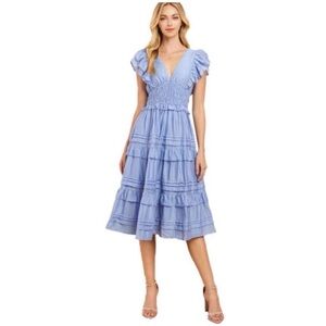 TCEC Tiered Smocked Midi Dress